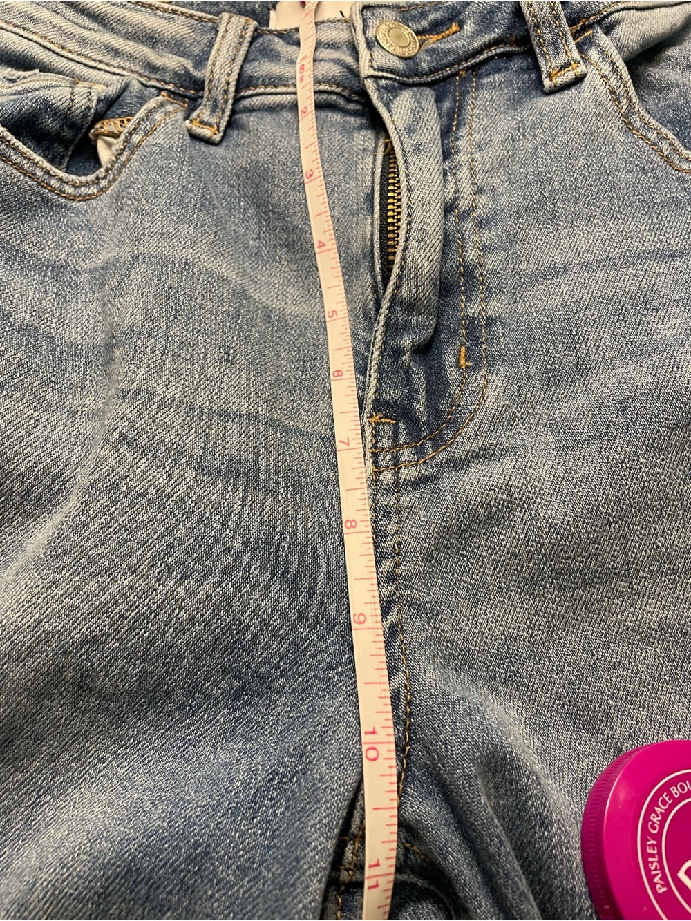 VERVET BY FLYING MONKEY Blue Wide Leg Jeans w/ Raw Hem, Size 28 - Picture 7 of 7
